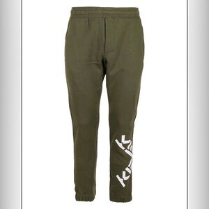 Kenzo Paris Logo Joggers Sweatpants Olive Green Size Large
